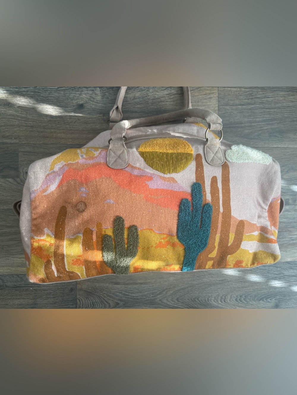 RARE Free People New Horizons Weekender – Cactus Print - Picture 15 of 15